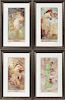 AFTER ALPHONSE MUCHA PRINTS OF THE FOUR SEASONS