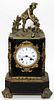 BLACK MARBLE AND DORE BRONZE FRENCH MANTLE CLOCK