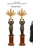 A Pair Of Monumental Museum Quality19th C. Raingo Freres Figural Bronze Torchiere, Signed