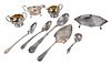 Nine Pieces Silver Table Items
