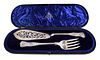 English Silver Fish Serving Set in Case