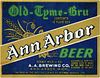 1934 Ann Arbor Beer 12oz Label CS35-22 Ann Arbor