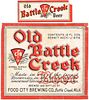 1933 Old Battle Creek Beer 12oz Label CS36-20 Battle Creek