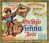 1936 Old Style Vienna Beer 12oz Label CS37-03 Battle Creek