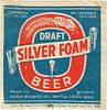 1939 Silver Foam Draft Beer 12oz Label CS37-10 Battle Creek