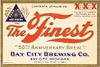 1933 The Finest Beer 12oz Label CS38-01 Bay City