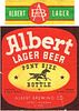 1936 Albert Lager Beer 8oz Label CS40-02 Detroit