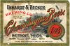1939 Champagne Beer 12oz Label CS42-11 Detroit