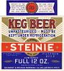 1938 Keg Beer 12oz Label CS42-16 Detroit