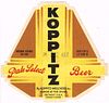 1936 Koppitz Pale Select Beer 12oz Label CS45-20 Detroit