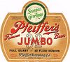 1936 Pfeiffer's Famous Beer 32oz One Quart Label CS47-25 Detroit