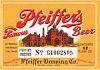 1941 Pfeiffer's Famous Beer 12oz Label CS47-19 Detroit