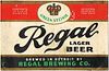 1934 Regal Lager Beer 12oz Label CS48-11 Detroit