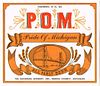 1964 P.O.M. Beer 12oz Label Grand Rapids