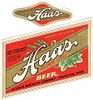 1934 Haas Pilsner Style Beer 32oz One Quart Label CS62-10 Houghton