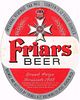 1945 Friar's Beer 12oz Label CS69-18 Port Huron