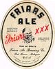 1945 Friar's XXX Ale 12oz Label CS69-21 Port Huron