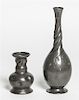 Two German Art Nouveau Pewter Vases, Ludwig Lichtinger (1878-1906), Height of taller 10 3/4 inches.