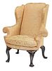 Philadelphia Queen Anne Style Upholstered Mahogany Easy Chair