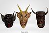 Mexican  Wood Carved Diablo Dancing Masks