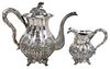 Chinese Export Silver Coffee Pot and Creamer, Khecheong