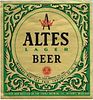 1954 Altes Beer 32oz Quart Label Tivoli Detroit