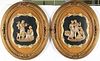 Pair Of Oval Framed Decorative Plaques