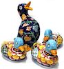 4 Italian Hand-Painted & Glazed Ceramic Ducks