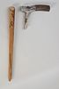 VICTORIAN WOODEN CANE & SILVER HANDLE
