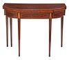 Fine American Federal Figured and Inlaid Mahogany Card Table