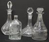 Group of 4 Cut Crystal Decanters