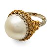 Buccellati (Milan, Italy) Mabe Pearl With Diamonds 18K Gold Ring, 10g Size: 5.5