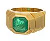 Emerald And 18kt Yellow Gold Man's Ring, 26.5g Size: 9.5