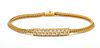 Diamond And 14K Yellow Gold Tennis Bracelet, L 6.7" 7.3g