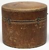 French Gilt-Stamped Leather Circular Box, 18th C.