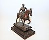 A Grand Tour Bronze Sculpture of A Man On A Horse.