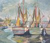 Roland Dory Oil on Canvas Harbor Scene