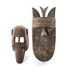 Two carved African Tribal Masks
