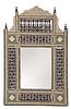 Moorish Style Bone and Mother of Pearl Inlaid Hardwood Mirror