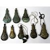 Assorted Near Relic Condition Powder Flasks, Lot of Eight