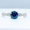 Stunning Deep Blue Sapphire and Diamond Ring