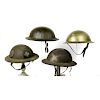 Lot of 4 World War I U.S. Painted Helmets