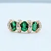 3-Stone Emerald & Diamond Ring