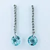 Modern Blue Topaz & Diamond Dangle Earrings