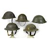 Lot of 5 British World War II and Post War Helmets