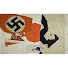 Lot of 3 Japanese Flags and Nazi Flag Remnants and Pennants