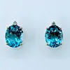 Blue Topaz & Diamond Stud Earrings
