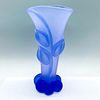Vintage Tommie Rush Glass Floral Vase, Neo-Blue Botanical