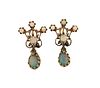 Antique 14K Gold Opal Dangle Earrings
