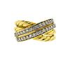 David Yurman 18K Gold Diamond X Cable Ring